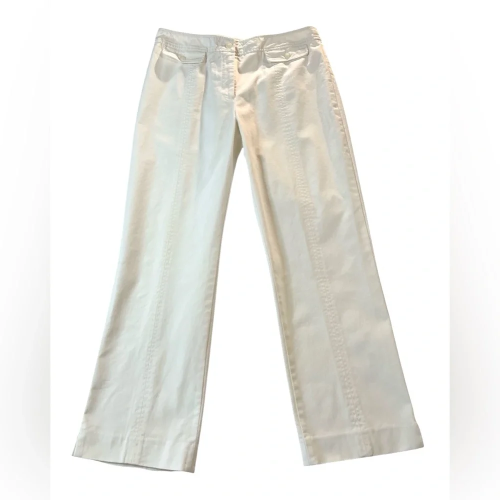 Rafaella Capris Comfortable Fit Stretch Fabric, Faux Pockets Color White Size 12